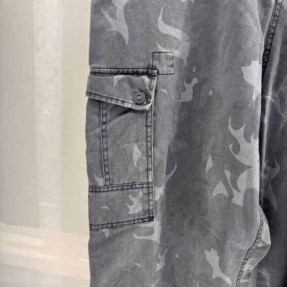 Harley-Davidson Pants Size 40/30 Flames Camo Cargo Gray Mens Motorcycles Biker - Picture 4 of 5